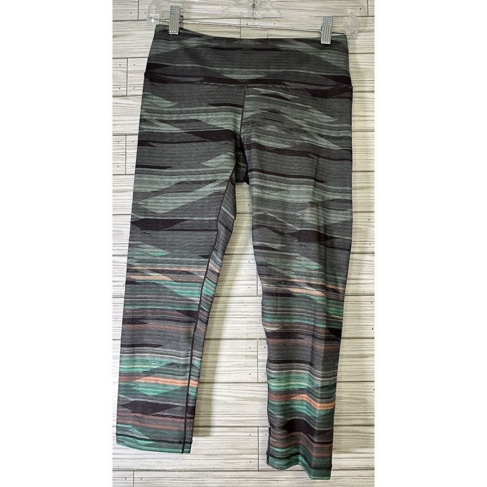 PrAna Yoga Women's Small Pillar Ashy Sunrise Printed Mid Rise Capri‎ Legging